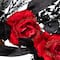 22" Red & Gold Roses with Black Foliage Halloween Wreath